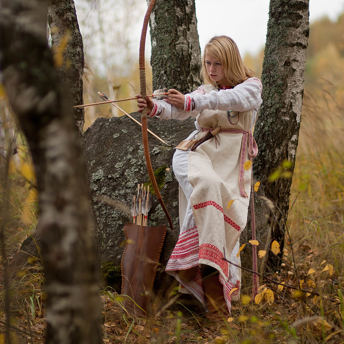Sexy photo Girls in Slavic costumes in Changshu